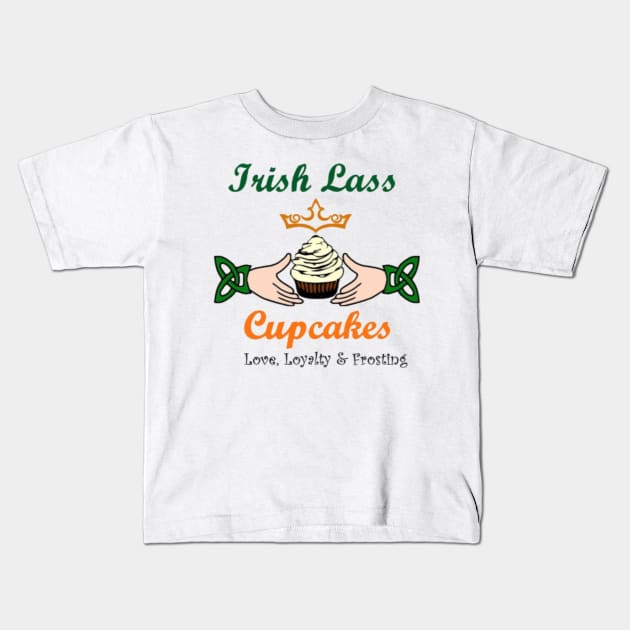 Irish Lass Cupcakes Merch- Full Logo Kids T-Shirt by Wumbo